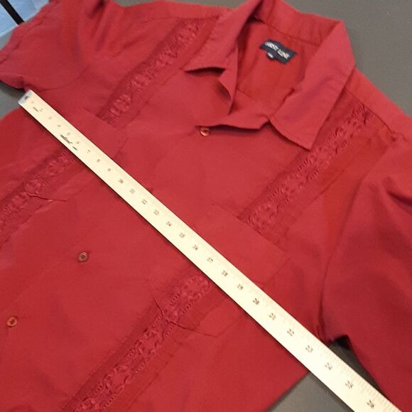 First line Cuban Cigar Shirt men XXL beach embroidered pleated button pockets, - Picture 7 of 9